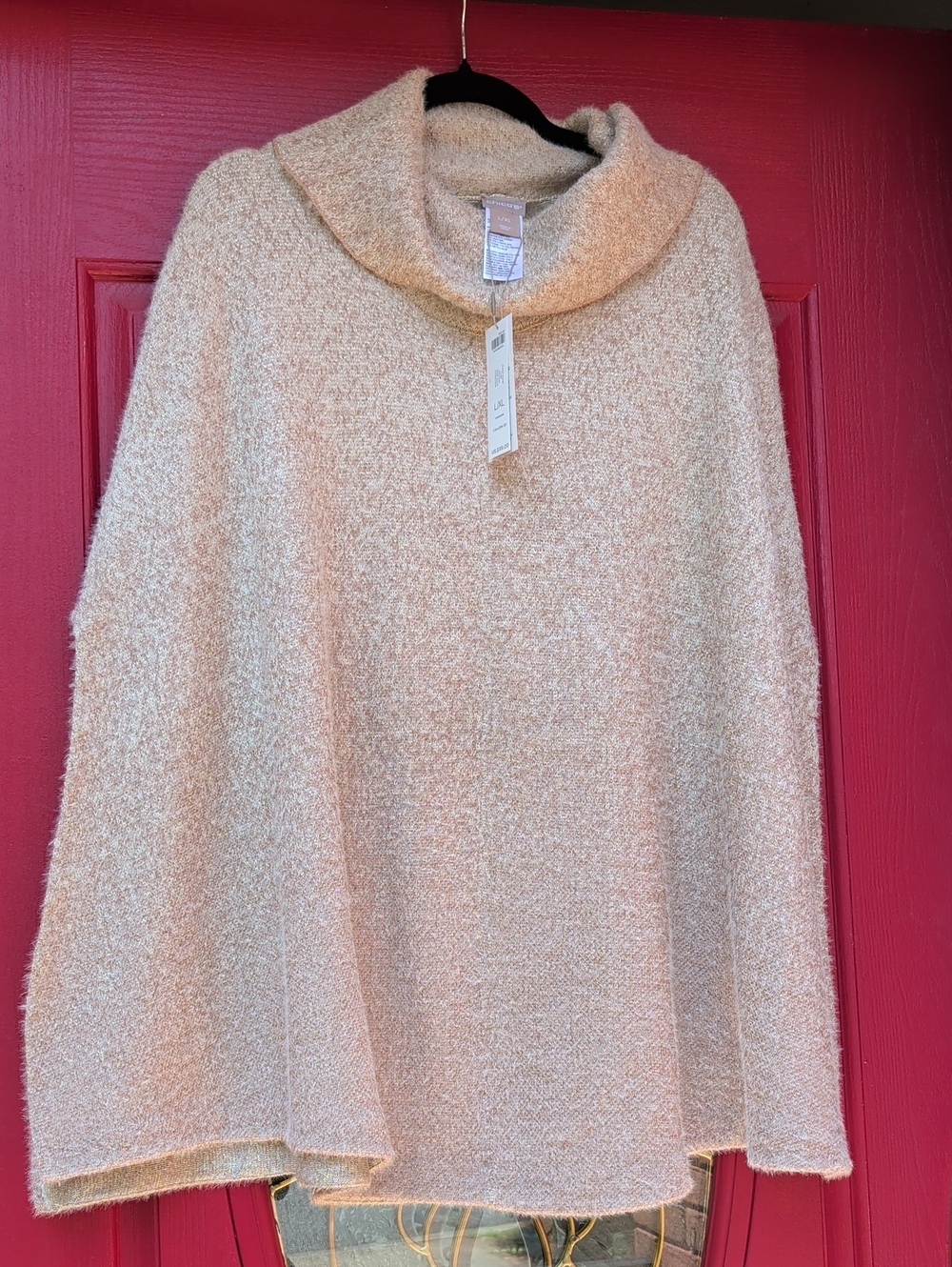 NWT - Chico's Cream/Gold Cape- Poncho Sweater